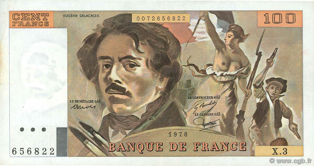 100 Francs DELACROIX FRANCE  1978 F.68.03 pr.SUP