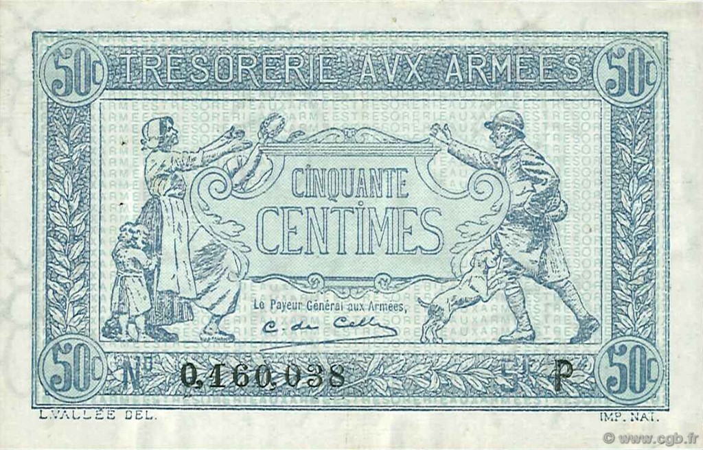 50 Centimes TRÉSORERIE AUX ARMÉES 1917 FRANCE  1917 VF.01.16 SUP+