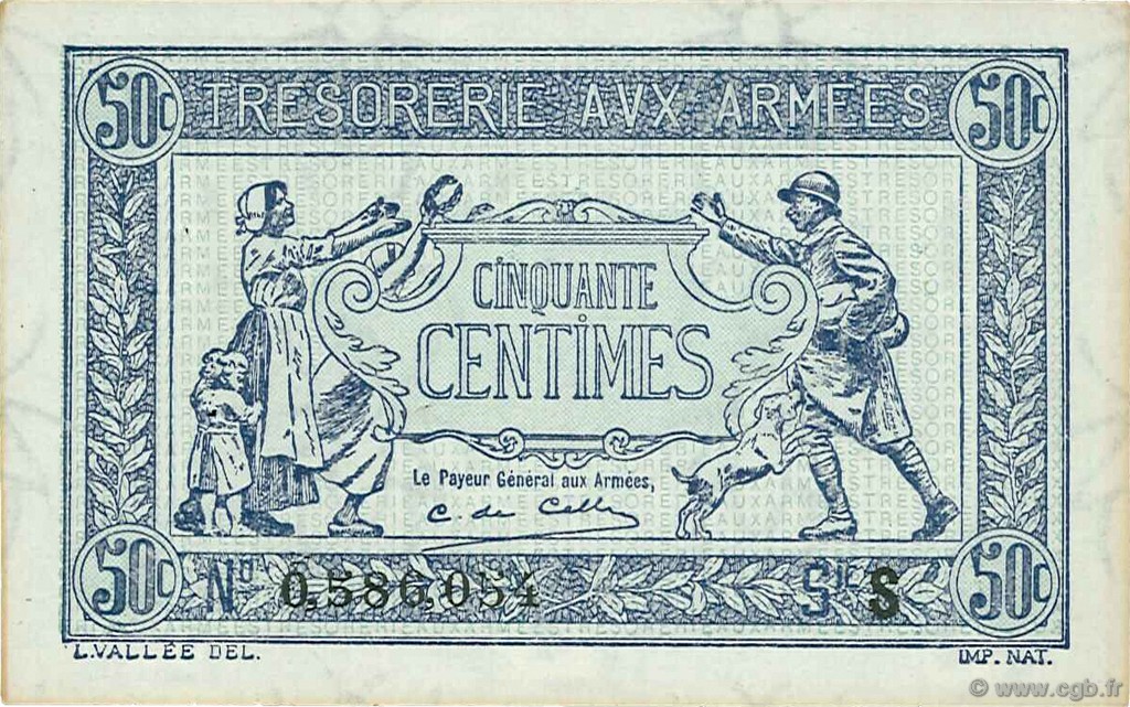 50 Centimes TRÉSORERIE AUX ARMÉES 1919 FRANCE  1919 VF.02.02 SPL