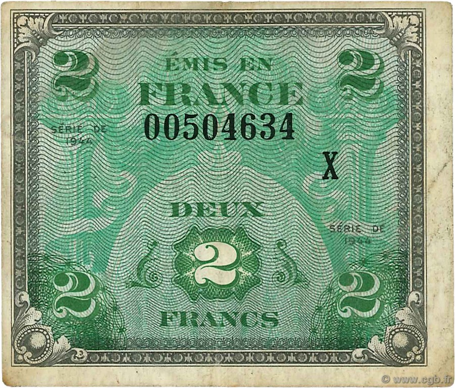 2 Francs DRAPEAU FRANCE  1944 VF.16.03 TB