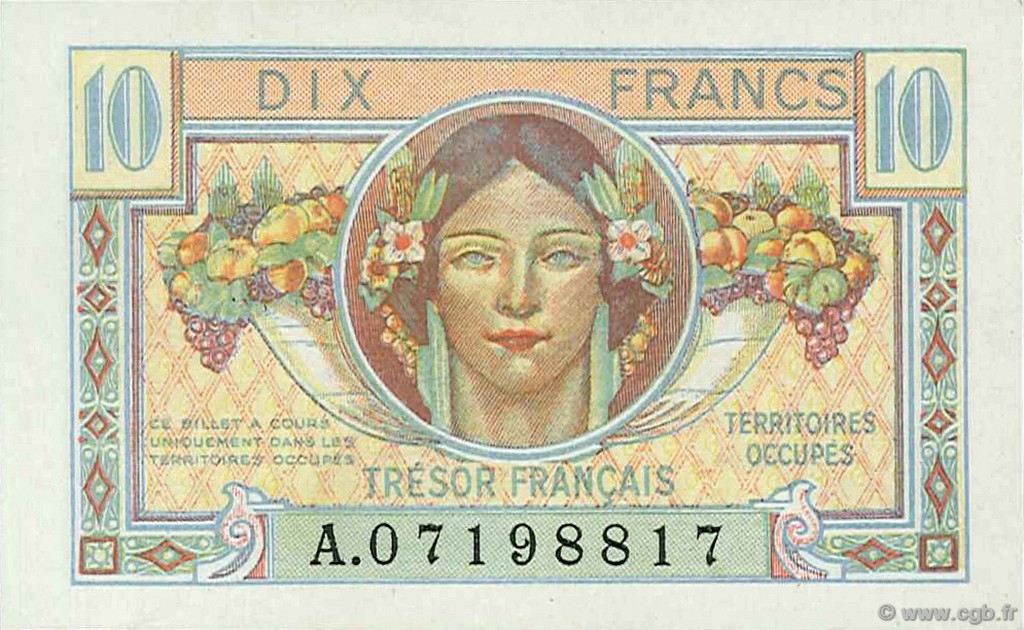 10 Francs TRÉSOR FRANÇAIS FRANCE  1947 VF.30.01 SPL