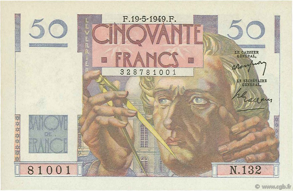50 Francs LE VERRIER FRANCE  1949 F.20.12 NEUF
