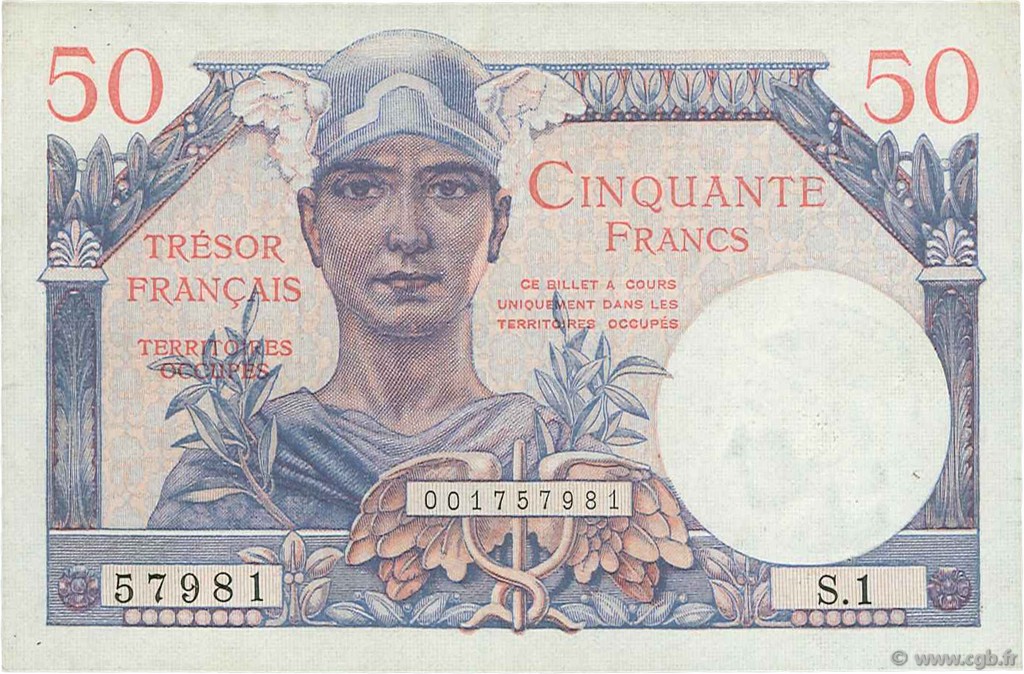 50 Francs TRÉSOR FRANÇAIS FRANCE  1947 VF.31.01 SUP+
