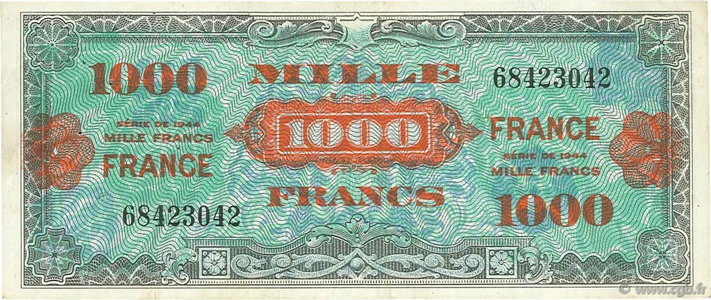 1000 Francs FRANCE FRANCE  1945 VF.27.01 TTB+