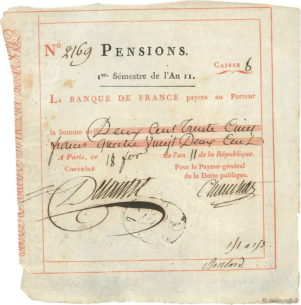 235 Francs FRANCE  1802  TTB