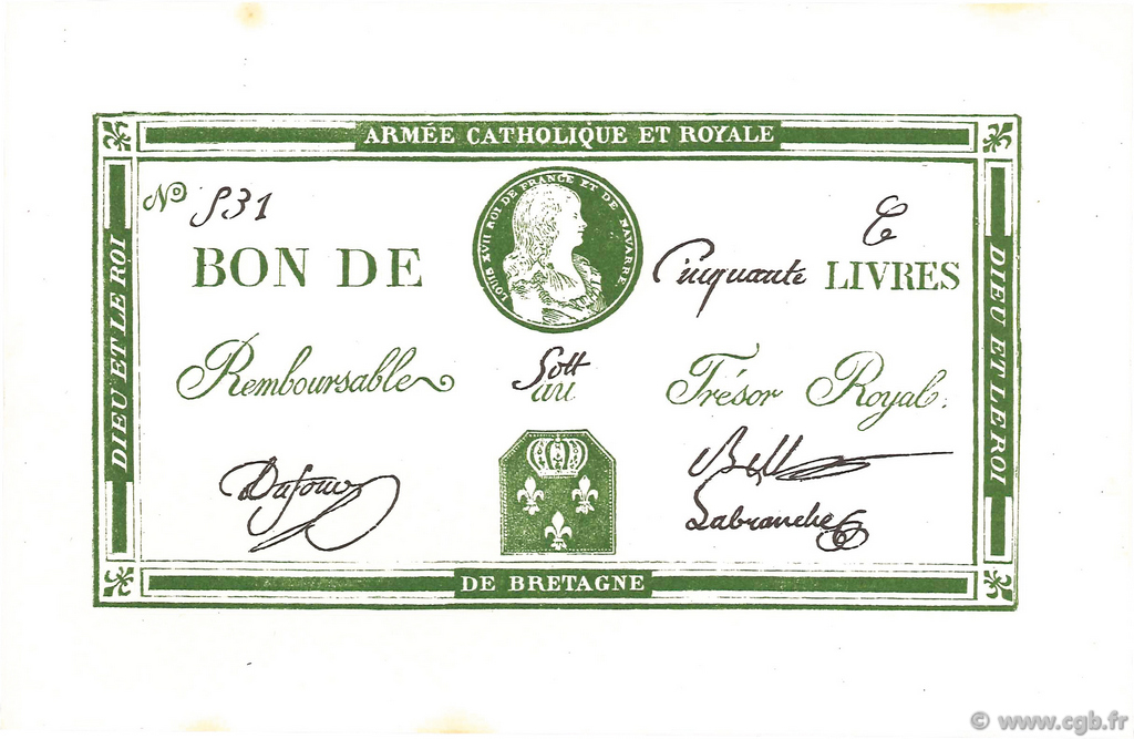 50 Livres FRANCE  1794 Laf.278 pr.NEUF