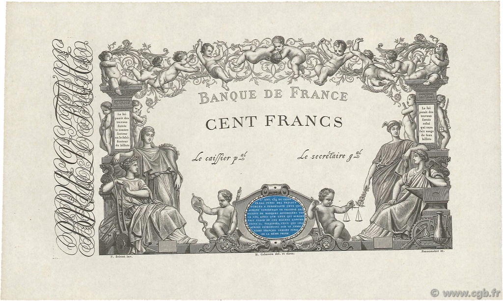 100 Francs ESSAI FRANKREICH  1860 F.A34.00 fST