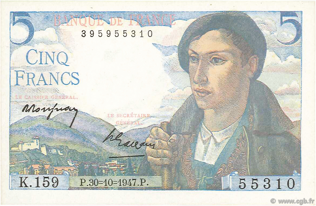 5 Francs BERGER FRANCE  1947 F.05.07a NEUF