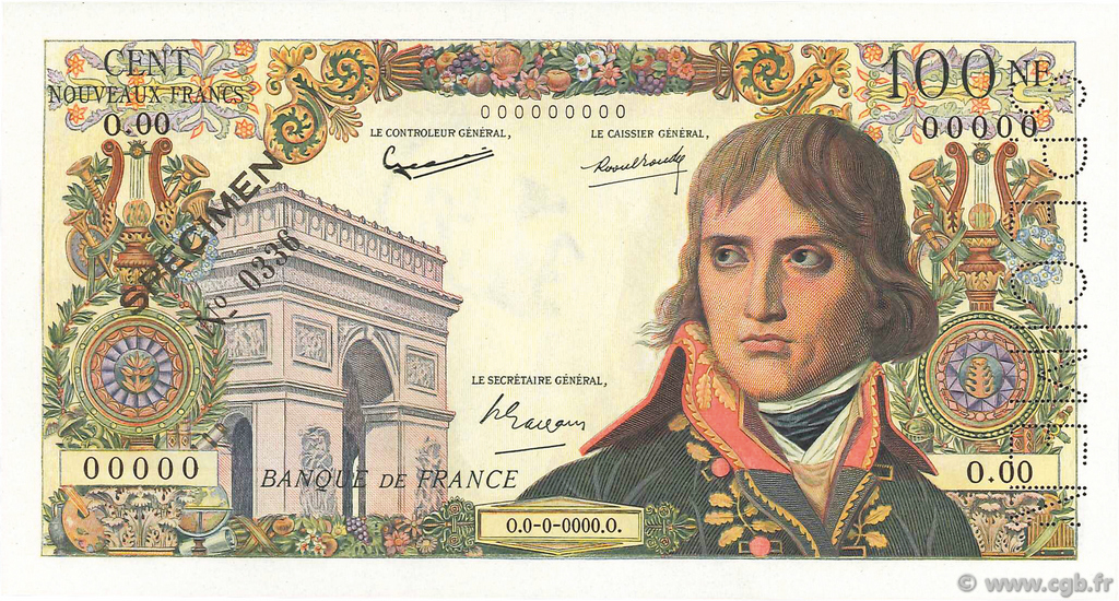 100 Nouveaux Francs BONAPARTE FRANCE  1959 F.59.01Spn pr.NEUF
