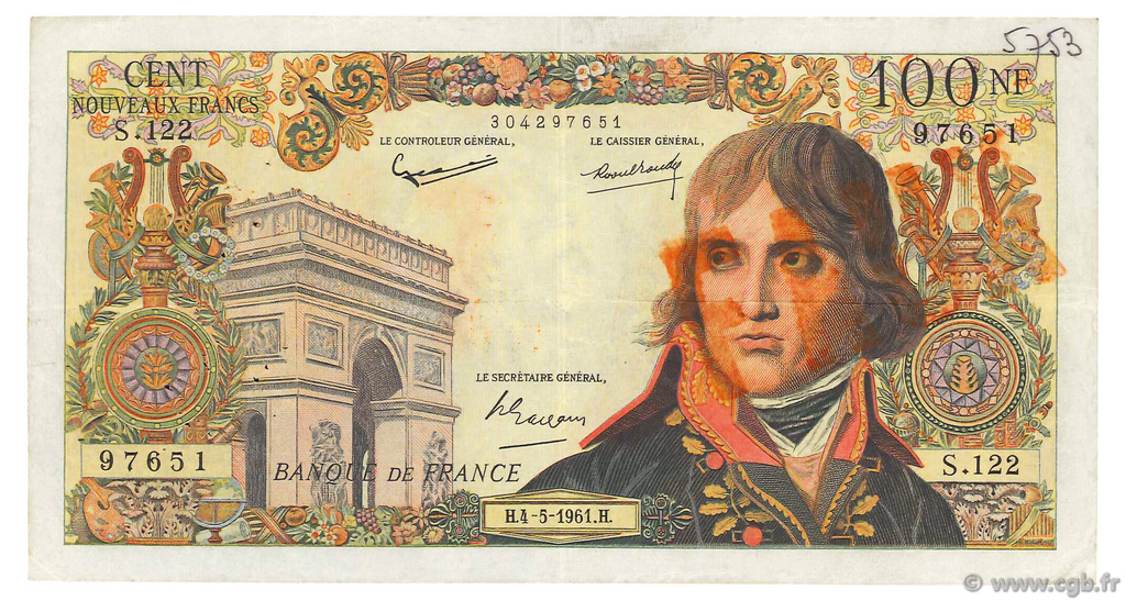 100 Nouveaux Francs BONAPARTE FRANCE  1961 F.59.00x TTB
