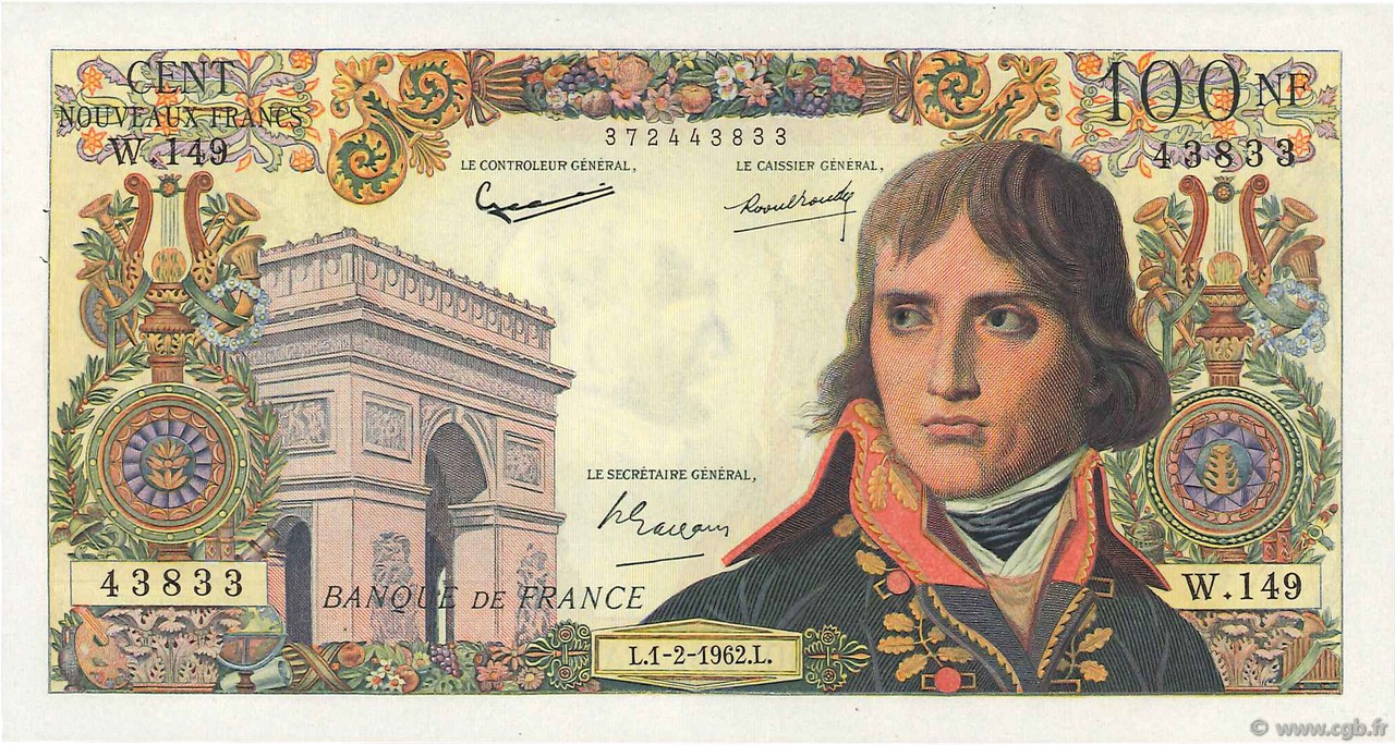 100 Nouveaux Francs BONAPARTE FRANCE  1962 F.59.13 SPL