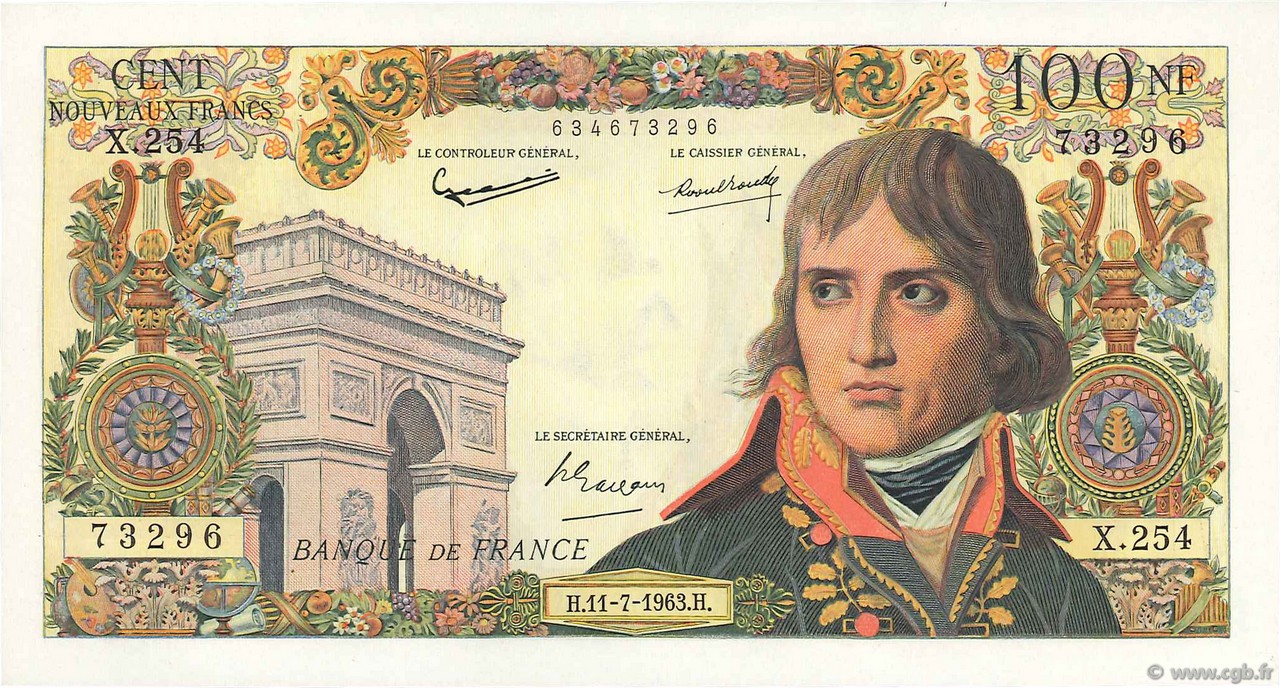 100 Nouveaux Francs BONAPARTE FRANCE  1963 F.59.22 SPL+