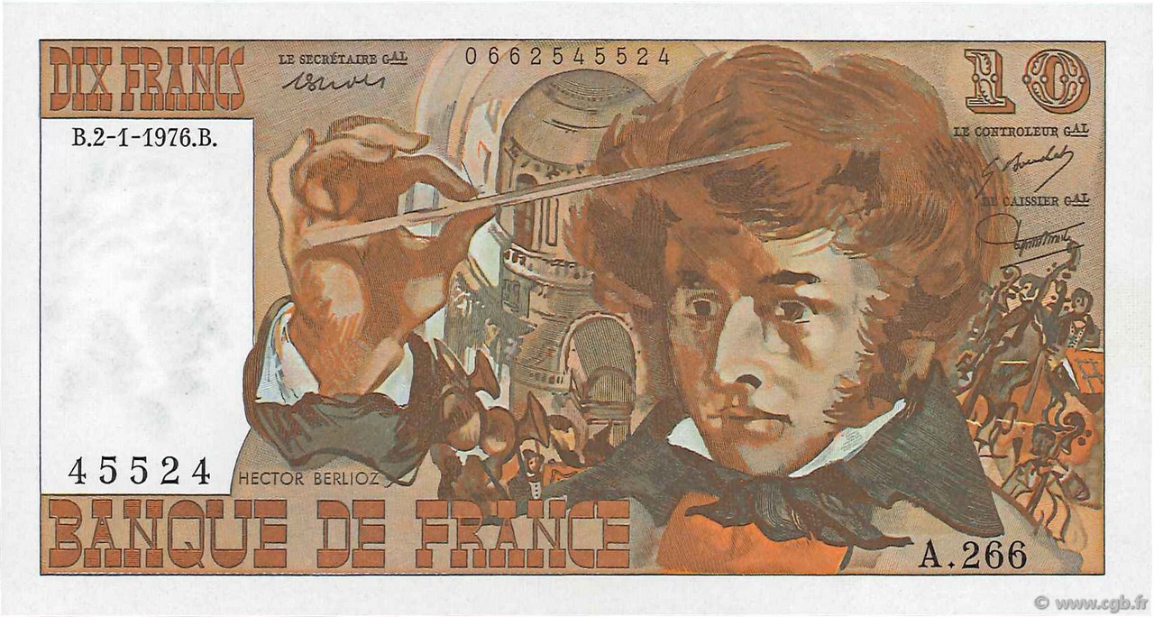 10 Francs BERLIOZ FRANCE  1976 F.63.16 NEUF