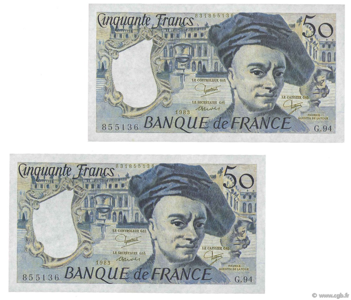 50 Francs QUENTIN DE LA TOUR FRANCE  1983 F.67.09x pr.NEUF