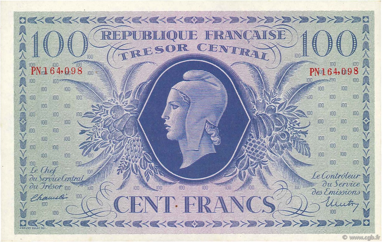 100 Francs FRANCE  1943 VF.06.01g NEUF