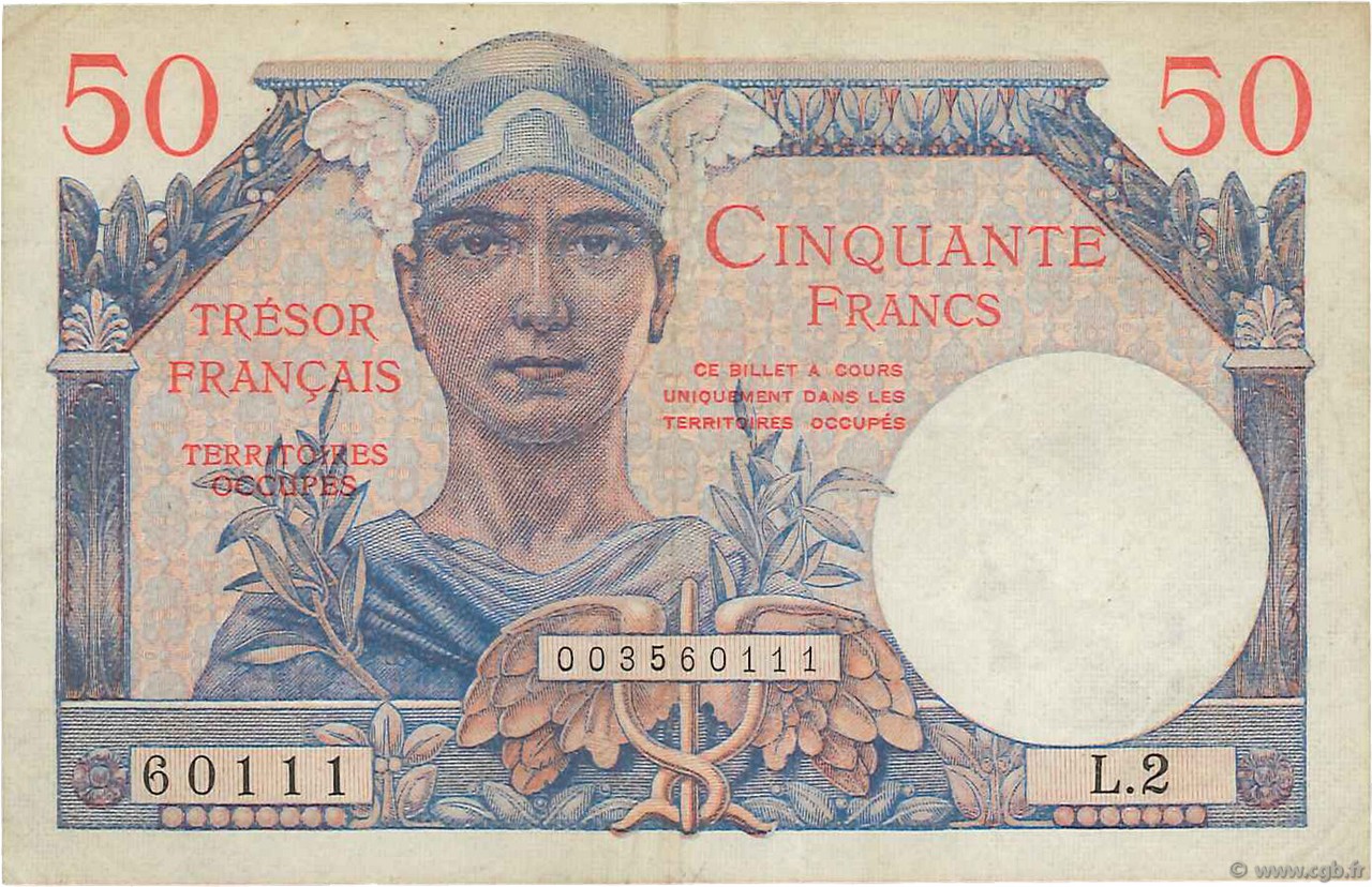 50 Francs TRÉSOR FRANÇAIS FRANCE  1947 VF.31.02 TTB