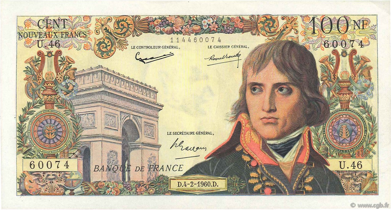 100 Nouveaux Francs BONAPARTE FRANCE  1960 F.59.05 SUP+