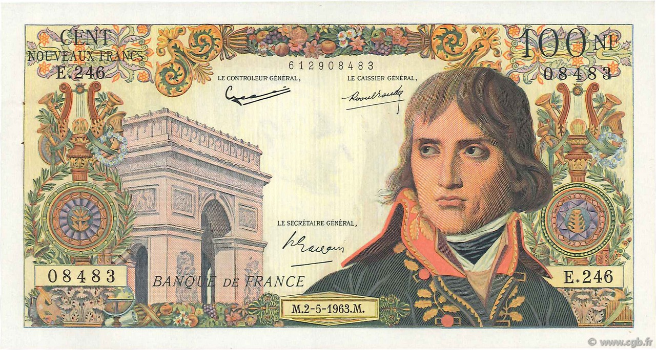 100 Nouveaux Francs BONAPARTE FRANCE  1963 F.59.21 SUP+
