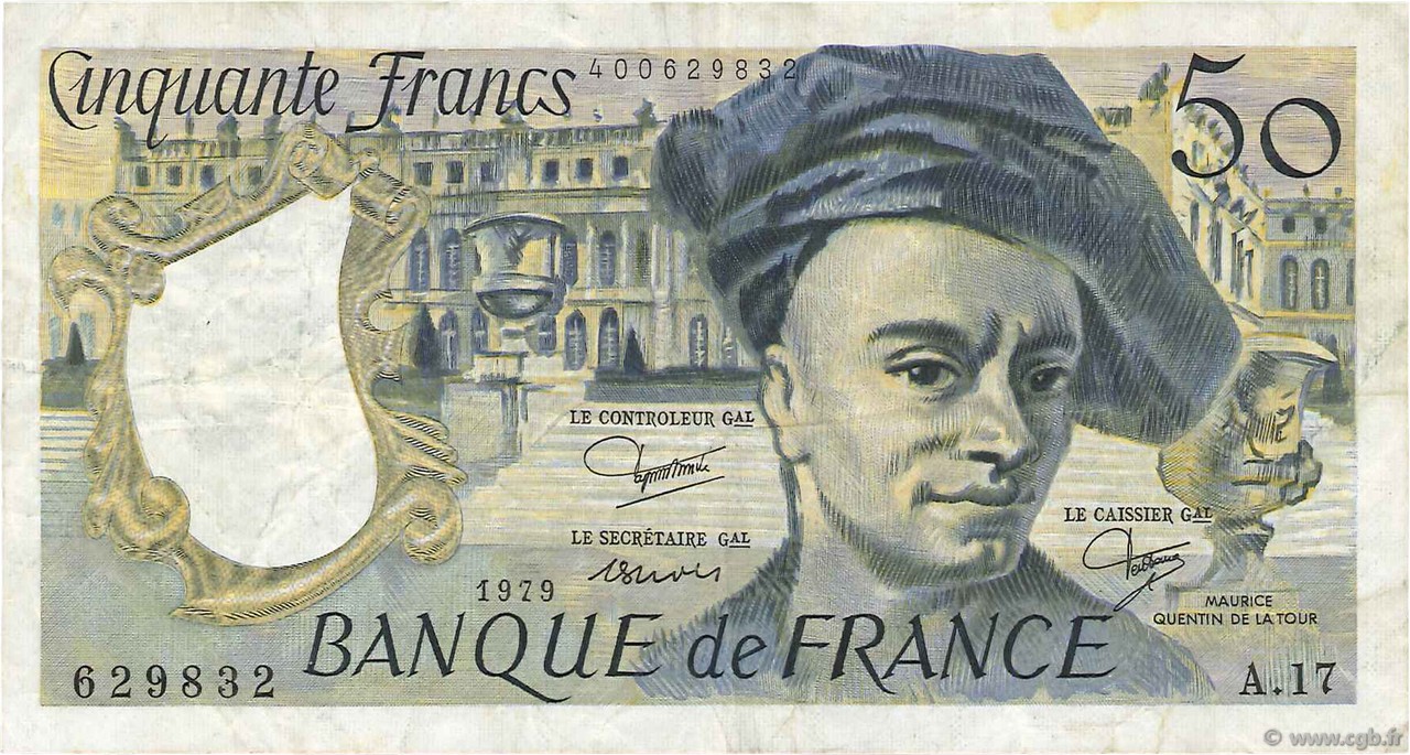 50 Francs QUENTIN DE LA TOUR FRANCE  1979 F.67.05A17 TTB