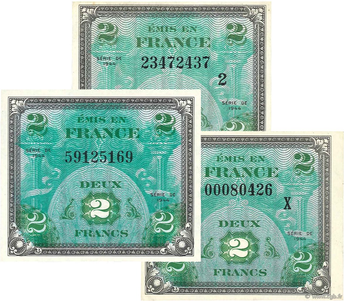 2 Francs DRAPEAU FRANCE  1944 VF.16.01-02-03 NEUF