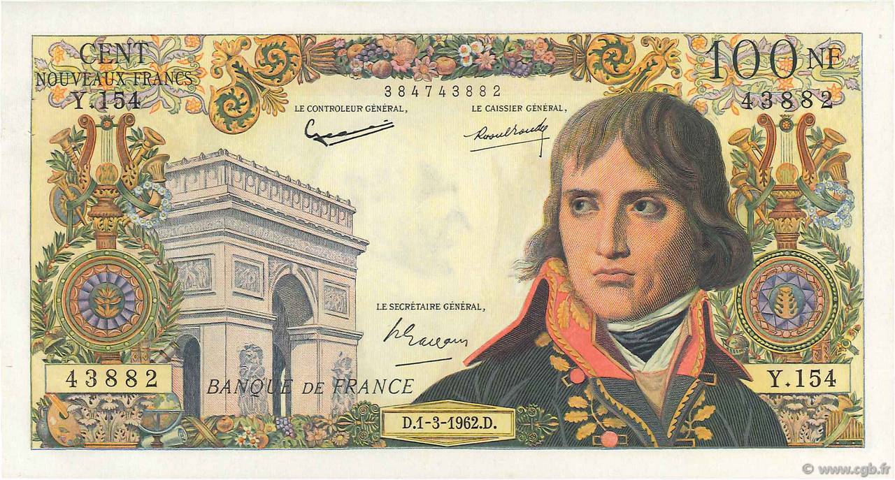 100 Nouveaux Francs BONAPARTE FRANCE  1962 F.59.14 SPL