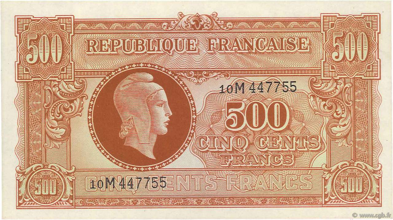 500 Francs MARIANNE FRANCE  1945 VF.11.02 pr.NEUF