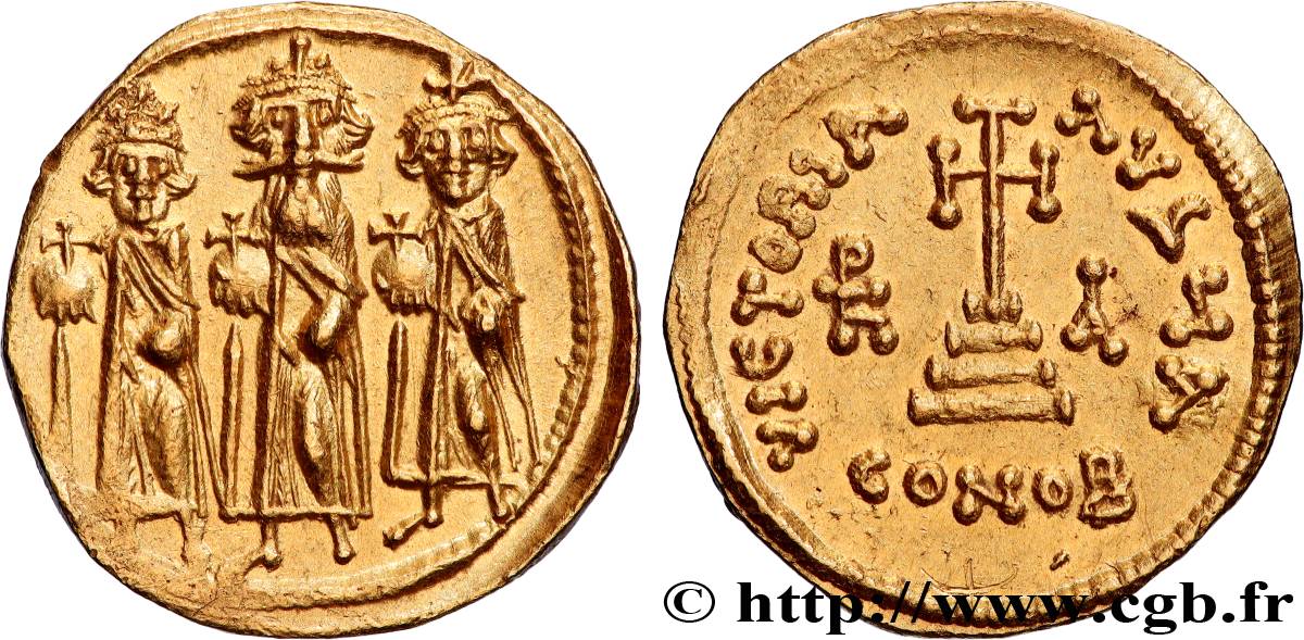 HÉRACLIUS, HÉRACLIUS CONSTANTIN et HÉRACLONAS Solidus SUP