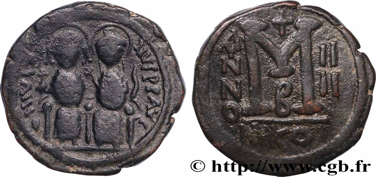 JUSTIN II et SOPHIE Follis TTB