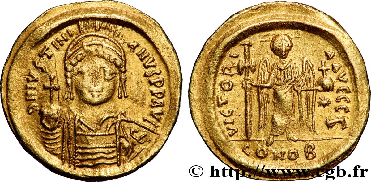 JUSTINIEN Ier Solidus TTB+