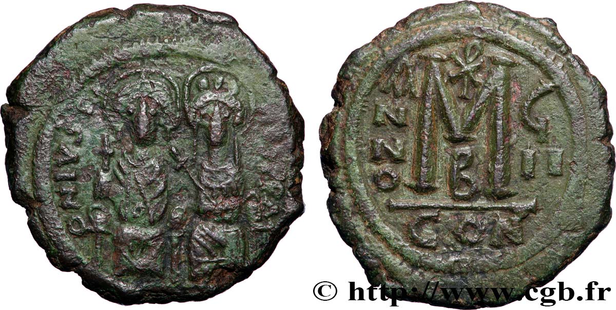 JUSTIN II and SOPHIA Follis XF