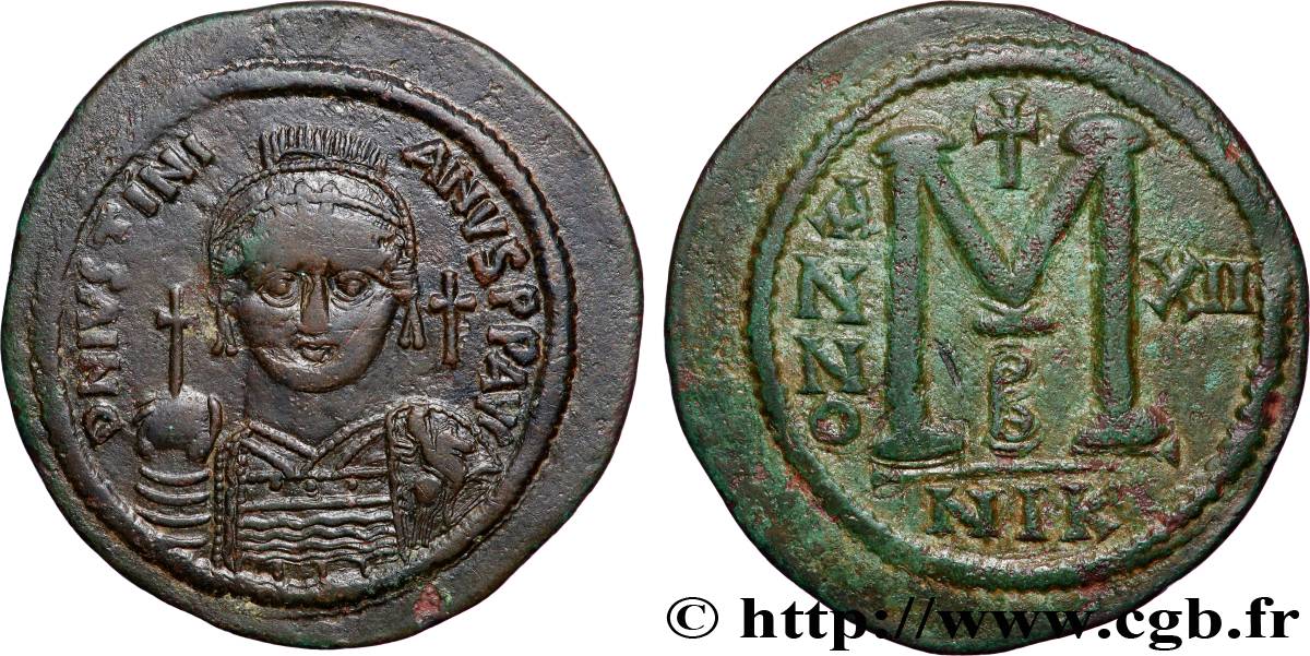 JUSTINIANUS I Follis VZ