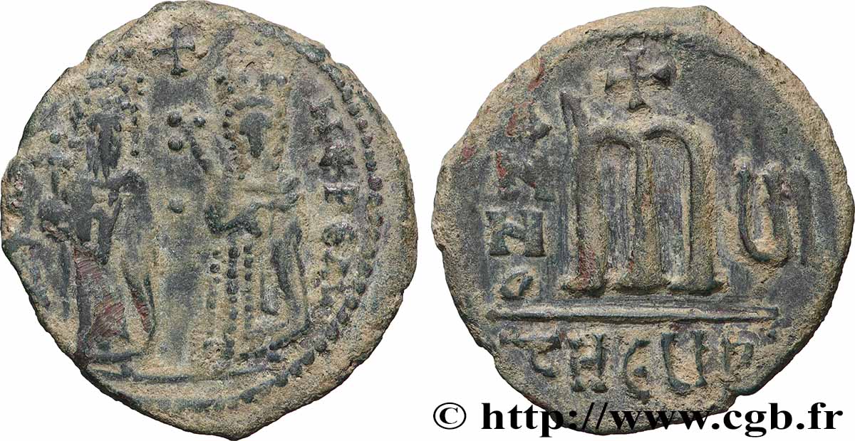 PHOCAS et LÉONTIA Follis TB+/TTB