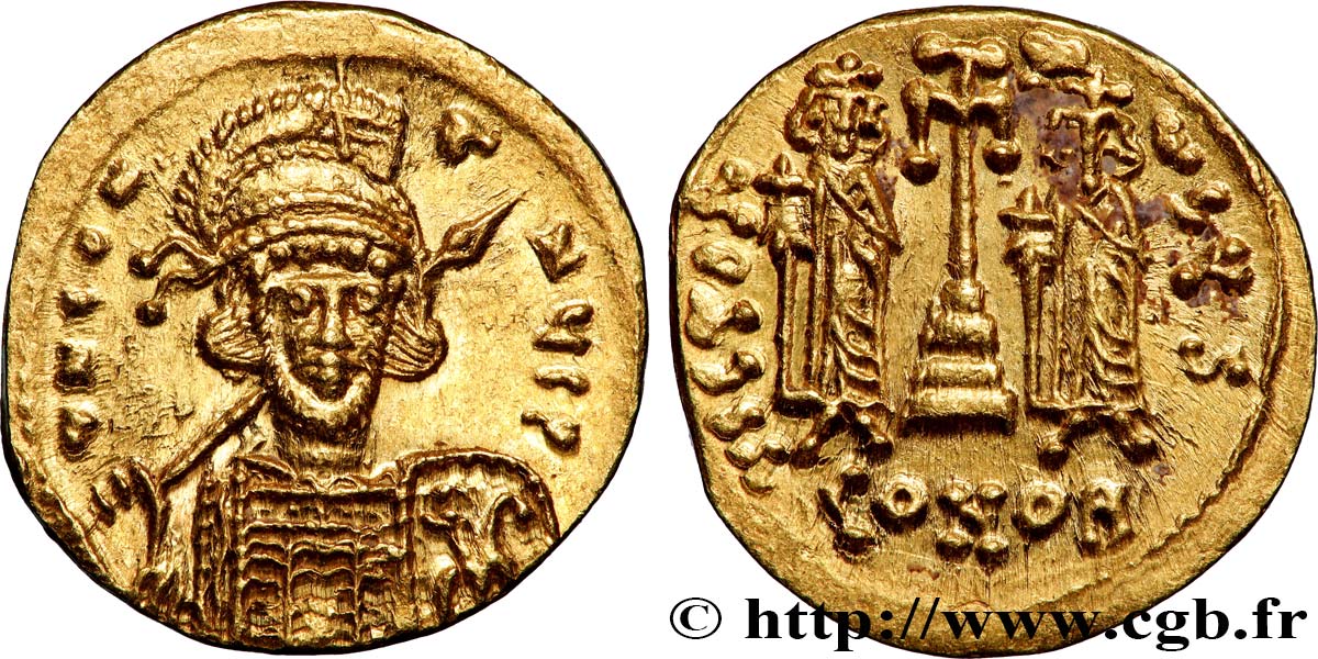 CONSTANTINE IV, HERACLIUS and TIBERIUS Solidus MS