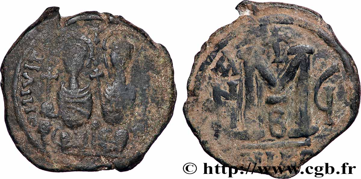 JUSTIN II et SOPHIE Follis TB+