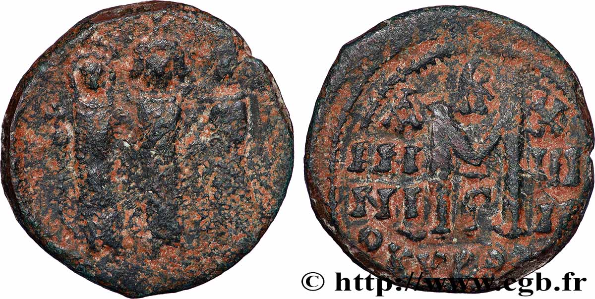 HÉRACLIUS, HÉRACLIUS CONSTANTIN et MARTINE Follis TB