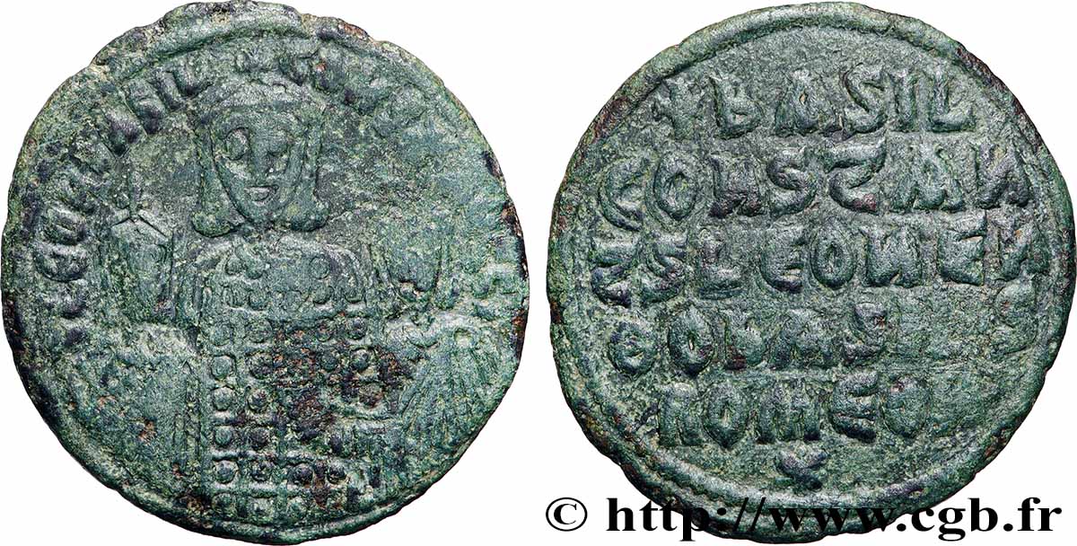 BASILE Ier, CONSTANTIN et LÉON VI Follis TB+