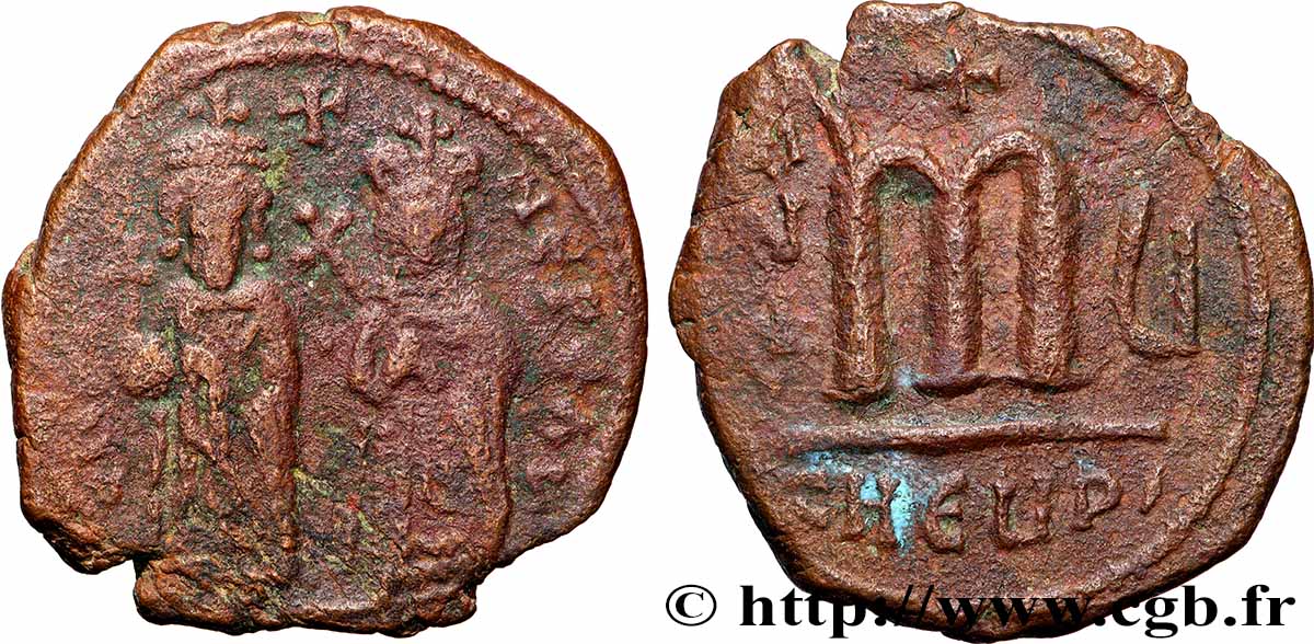 PHOCAS et LÉONTIA Follis TB+/TTB