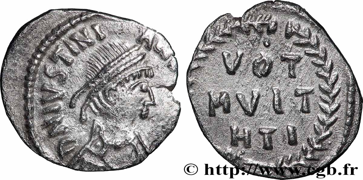 JUSTINIAN I Silique 1er type AU