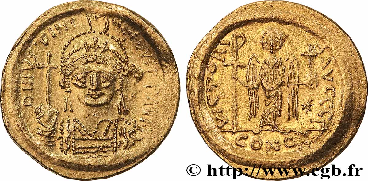 JUSTINIEN Ier Solidus SUP/TTB+