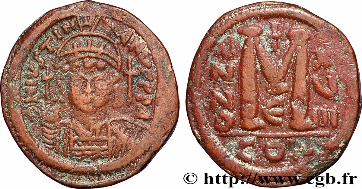 JUSTINIAN I Follis XF