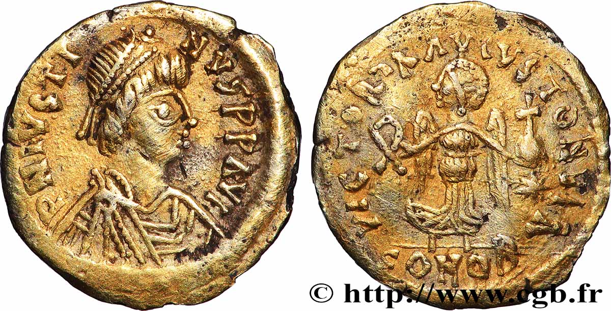 GIUSTINO II Tremissis q.SPL