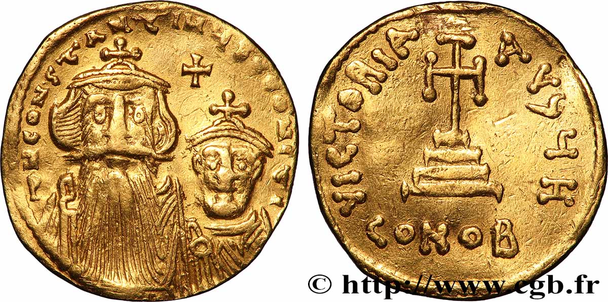 CONSTANS II and CONSTANTINE IV Solidus AU