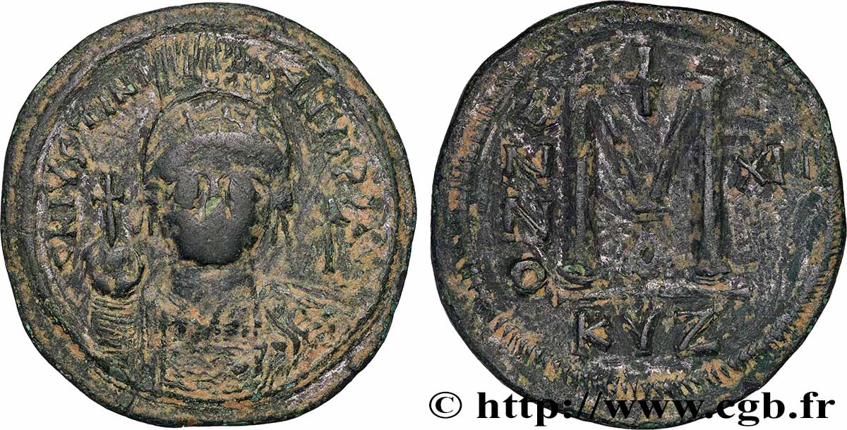 GIUSTINIANO I Follis q.BB