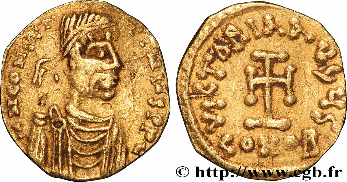 CONSTANTIN IV, HÉRACLIUS et TIBÈRE Tremissis TTB+