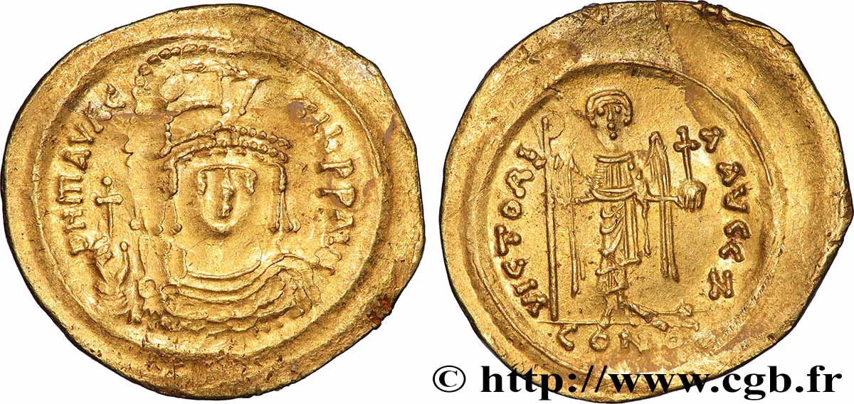 MAURICE TIBERIUS Solidus XF/AU