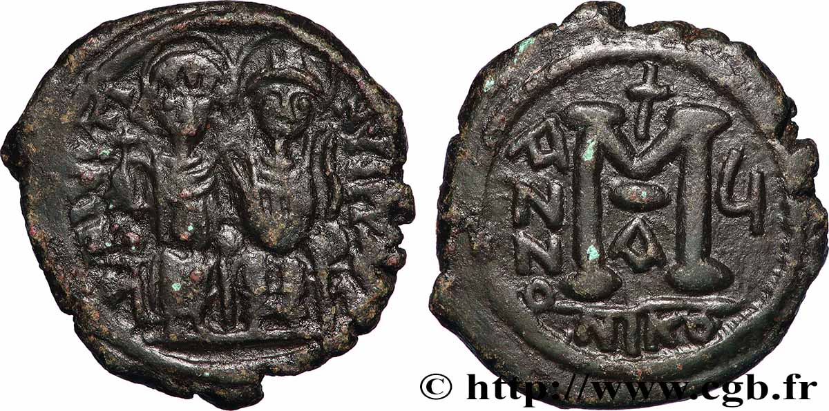 JUSTIN II and SOPHIA Follis XF