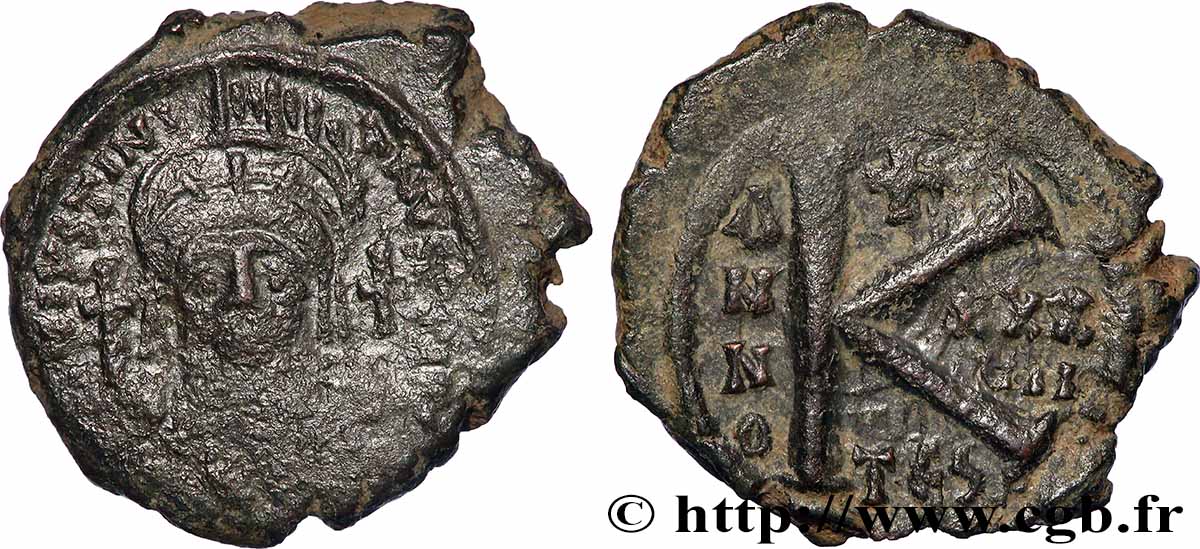 JUSTINIEN Ier Demi-follis TB+