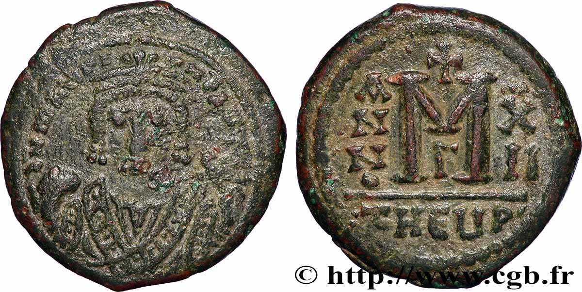 MAURICIUS TIBERIUS Follis VF/XF