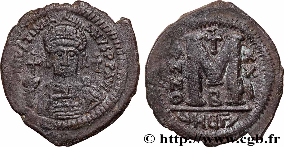 JUSTINIAN I Follis AU