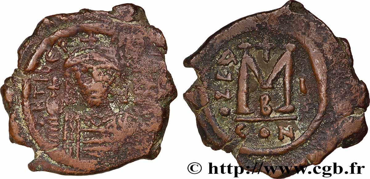 MAURICIUS TIBERIUS Follis S/fSS